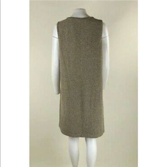 J Jill Tweed Sweater‎ Midi Sleeveless Dress Beige Womens Size S Pockets - Picture 5 of 11